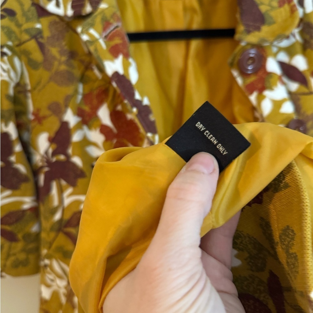 AMBITION Fall Gold Floral Button-Up Coat, Size S - Picture 12 of 12